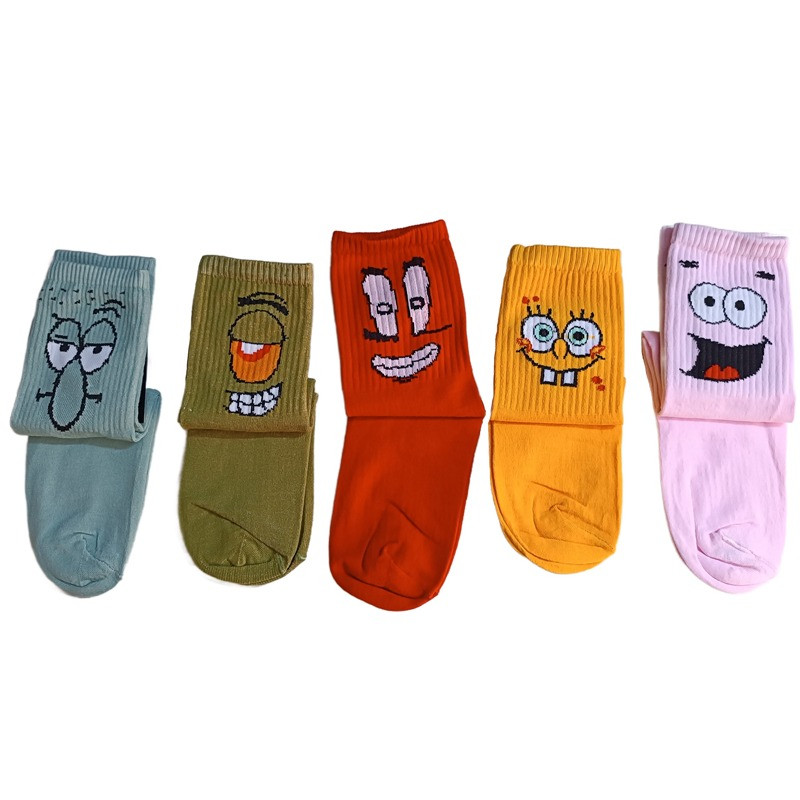 جوراب ساق بلند مدل انیمیشن بسته 5 عددی