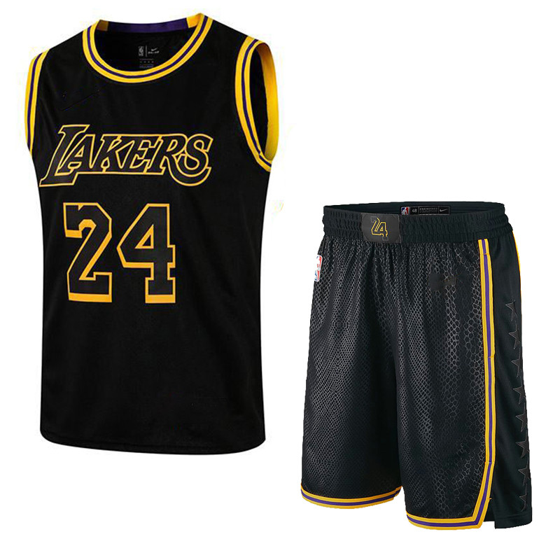 ست تاپ و شلوارک ورزشی مردانه مدل لیکرز 2021 bk