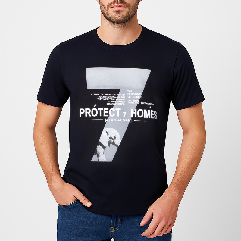 تی شرت آستین کوتاه مردانه موها فیتنس مدل 7B