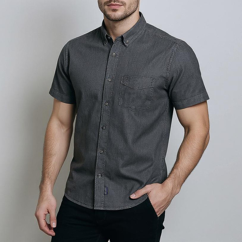 پیراهن آستین کوتاه یقه برگردان مردانه پاتن جامه مدل 04MC8113