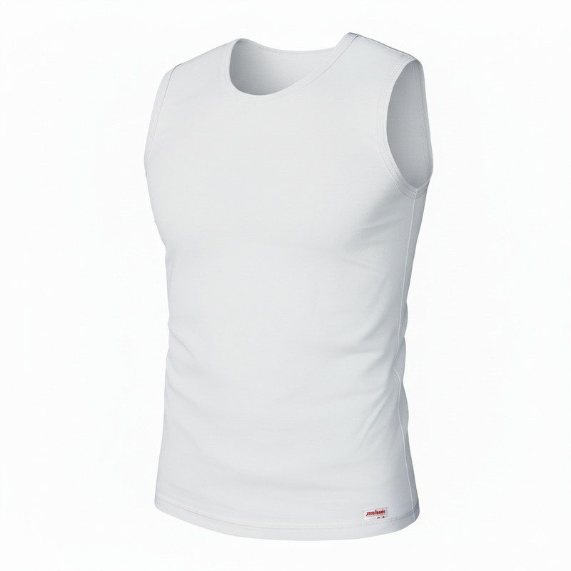 زیرپوش بدون آستین یقه گرد مردانه پنبینه مدل نخ پنبه خالص سوپر کامپکت ارگانیک