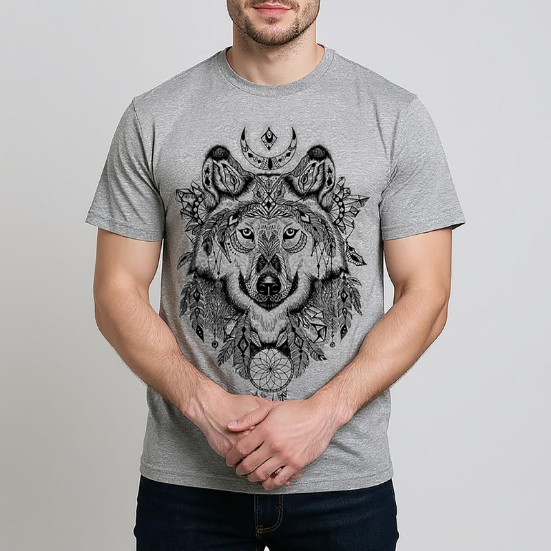تی شرت مردانه طرح wolf کد S246