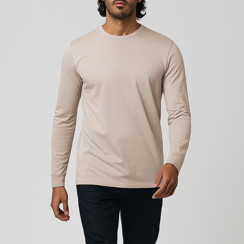 تی شرت آستین بلند مردانه رانژ مدل ساده کد 23RA05 - 414