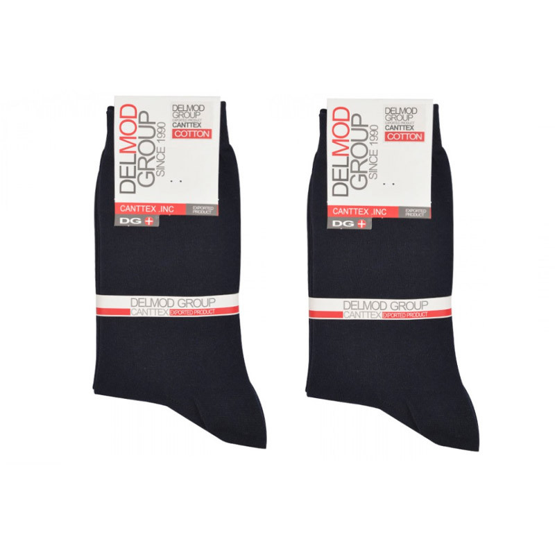 جوراب مردانه دل مد گروپ مدل 249007714 بسته ساده عددی نخ پنبه  رنگ سرمه ای