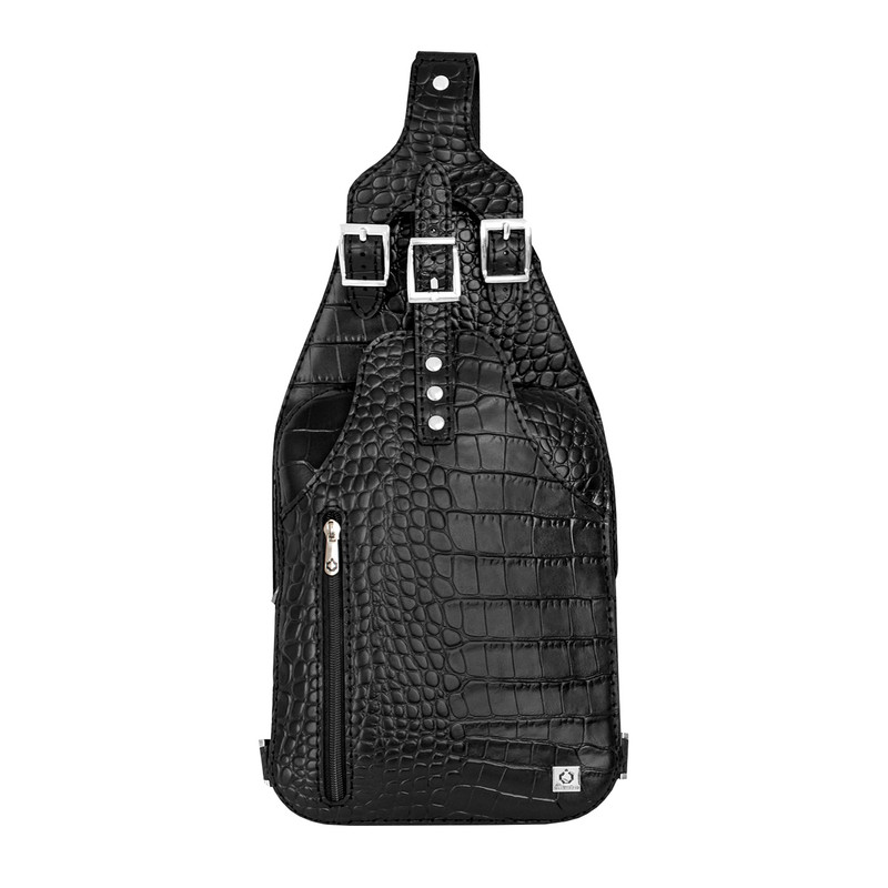 کیف کراس بادی مردانه چرم نیاوران مدل البرز دست دوز طرح سنگی دارای یک محفظه