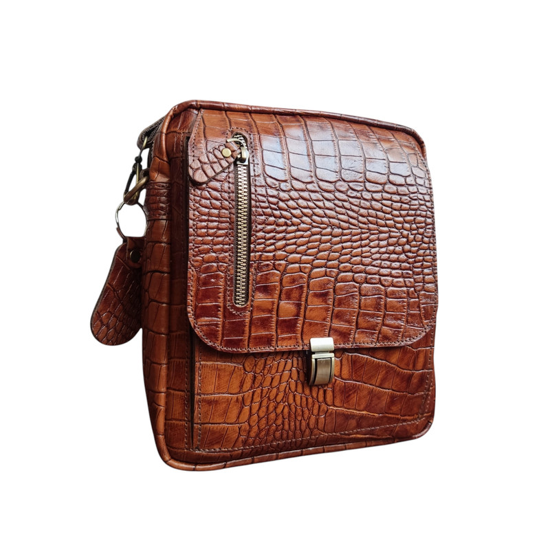 کیف رودوشی مدل چرم طبیعی دست رنگ سنگی