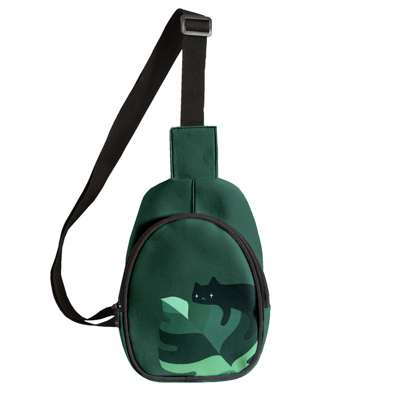 کیف کراس بادی مدل گربه روی برگ