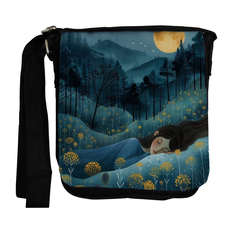 کیف رودوشی طرح دختر جنگل و مهتاب کد kidb156