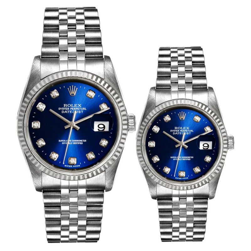 ست ساعت مچی عقربه ای زنانه و مردانه  مدل دیت جاست کد Bl2