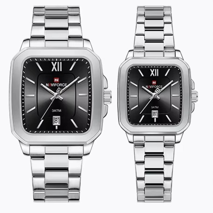 ست ساعت مچی عقربه‌ای کوارتز زنانه و مردانه نیوی فورس مدل NF9239SBS