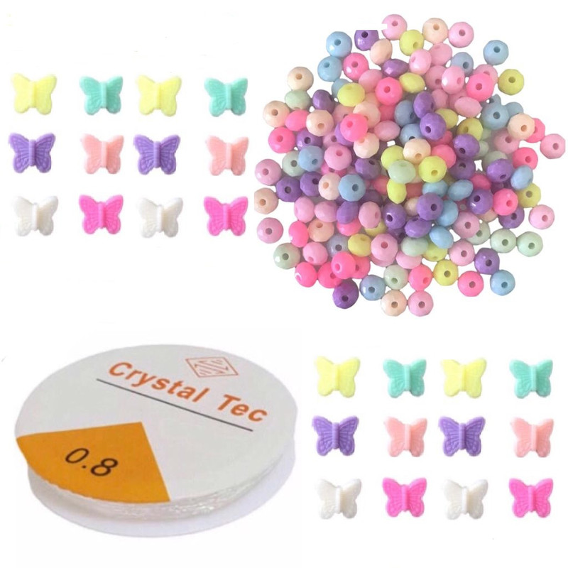 مهره و کش دستبند مدل پاستیلی کد 545 بسته 330 عددی