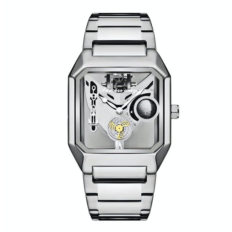 ساعت مچی عقربه‌ای کوارتز مردانه مدل پشت شیشه ای موتور پیدا کد n2