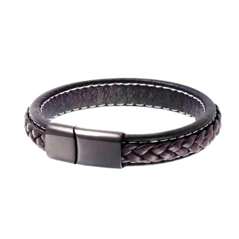 دستبند مردانه مدل چرمی کد 3021