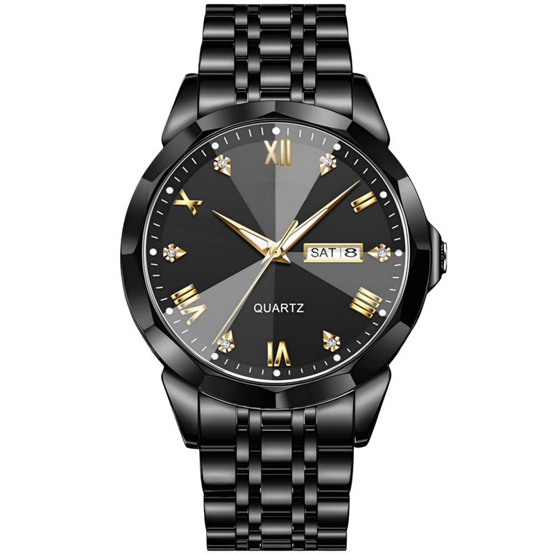 ساعت مچی عقربه‌ای کوارتز مردانه مدل کلاسیک دی دیت بند استیل طرح بافت کد ۴