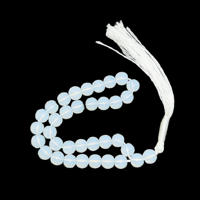 تسبیح نقره جات بافندگان مدل سنگ اپال کد 220