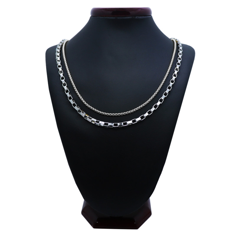 زنجیر مردانه کد ab0101 مجموعه 2 عددی