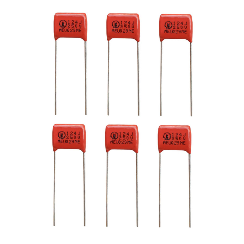 خازن 120 نانوفاراد 250 ولت مدل TPC-124250 بسته 6 عددی