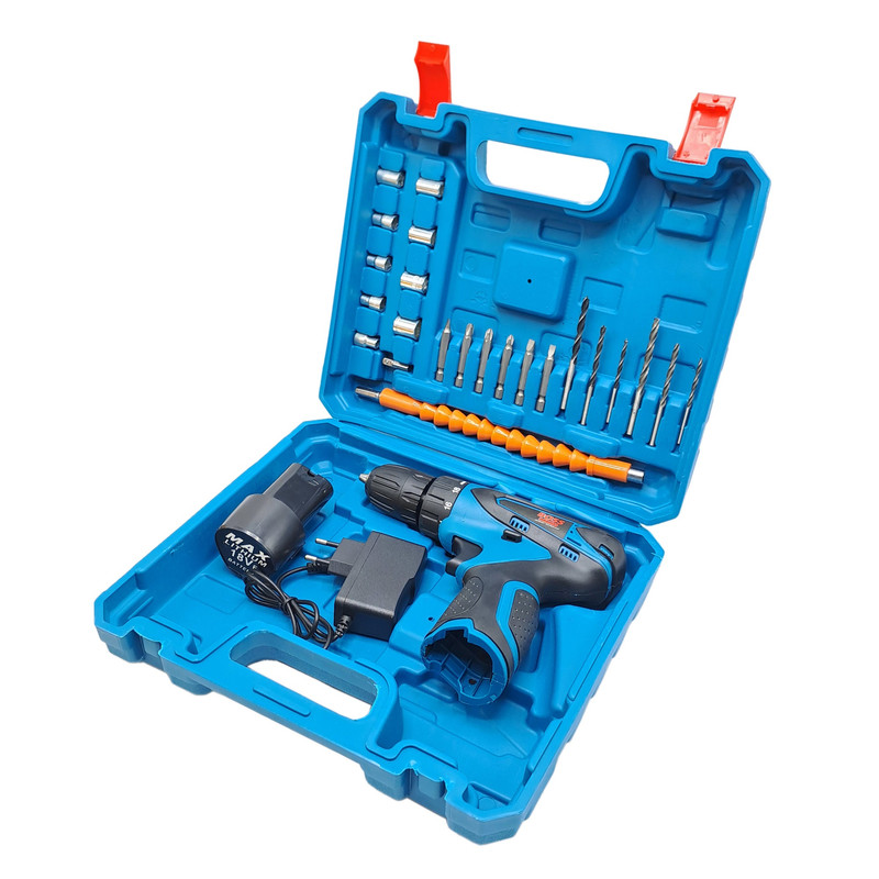 مجموعه 27 عددی دریل پیچ گوشتی شارژی سه نظام 10 اتوماتیک 18 ولت باس مدل LIFE _ STYLE کد 1