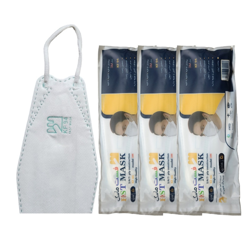 ماسک تنفسی فست مدل سه بعدی شش لایه نانو کد KF بسته 30 عددی